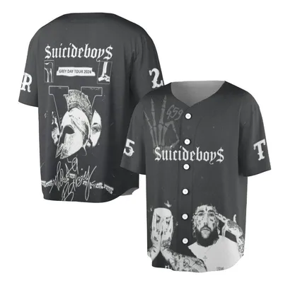 Suicideboys Grey Day Tour 2024 Hip Hop Streetwear Baseball Jersey