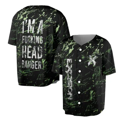 Jersey Headbanger Graphic Splatter Baseball Jersey