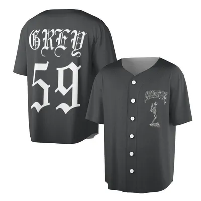 Grey 59 Dark Grunge Rap Merch Baseball Jersey