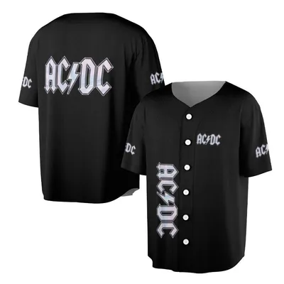 Acdc Holographic Logo Rock Band Streetwear Vintage Music Fan Gift Baseball Jersey