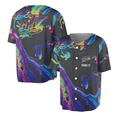 Send It Psychedelic Baseball Jersey Cosmic Marbling Baseball Jersey