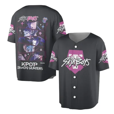 Saja Boys Kpop Demon Hunters Anime Streetwear Top Baseball Jersey