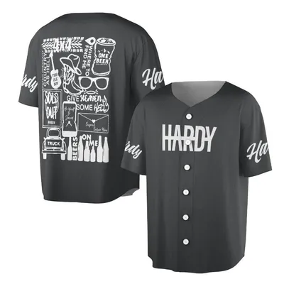 Hardy Country Music Baseball Jersey 'Beers On Me' 'Sold Out' Lyric Graphic Baseball Jersey