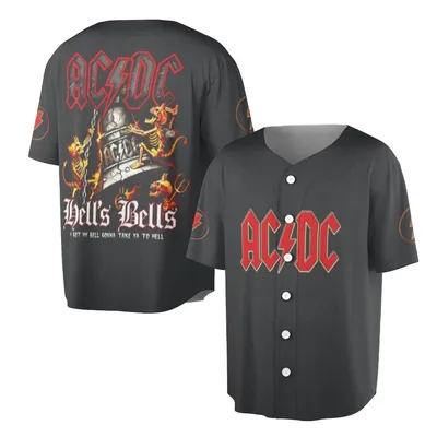 Acdc Hells Bells Rock Band Vintage Metal Streetwear Baseball Jersey