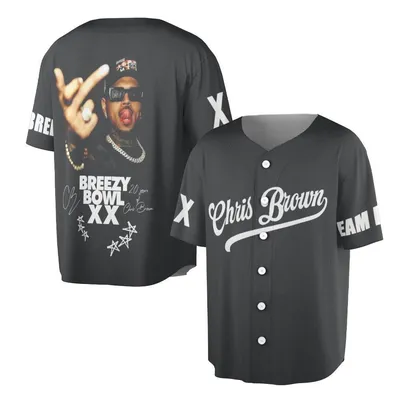 Chris Brown 'Team Breezy' Baseball Jersey Breezy Bowl Xx Fan Merch Baseball Jersey