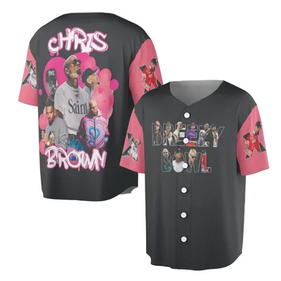 Chris Brown Breezy Bowl Xx Pink Hip Hop Streetwear Top Baseball Jersey