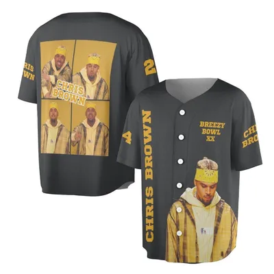Chris Brown Breezy Bowl Xx Yellow Streetwear Top Baseball Jersey