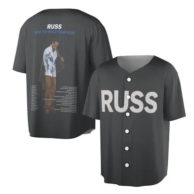 Russ Into The Wild Tour 2025 Concert Streetwear Hip Hop Tour Top Baseball Jersey