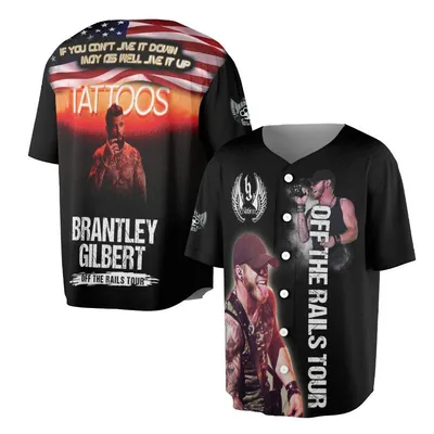 Brantley Gilbert Off The Rails Tour Country Rock Merch Baseball Jersey