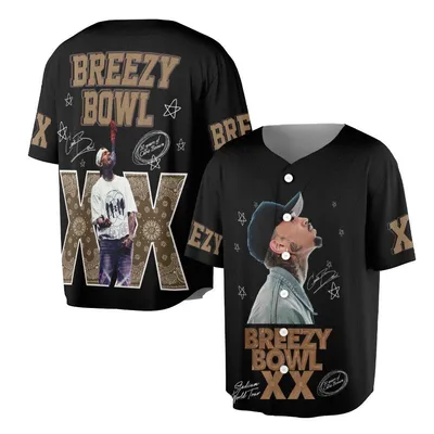 Chris Brown Breezy Bowl Xx Stadium World Tour Merch Baseball Jersey