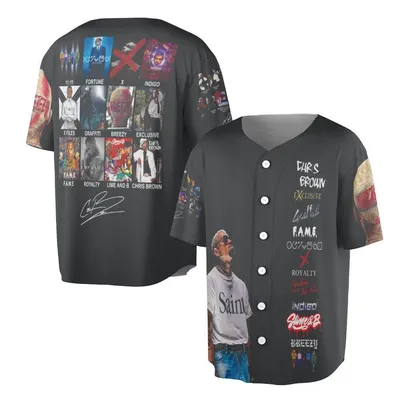 Chris Brown Album Cover Exclusive F.A.M.E. Royalty Merch Baseball Jersey