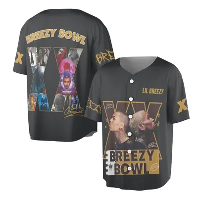 Breezy Bowl Xx Hip Hop Streetwear Concert Music Tour Fan Gift Baseball Jersey