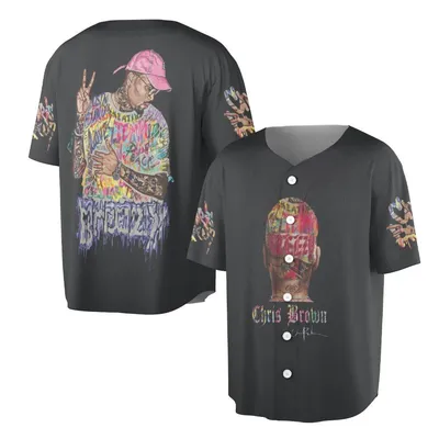 Breezy Chris Brown Colorful Graffiti Urban Streetwear Top Baseball Jersey
