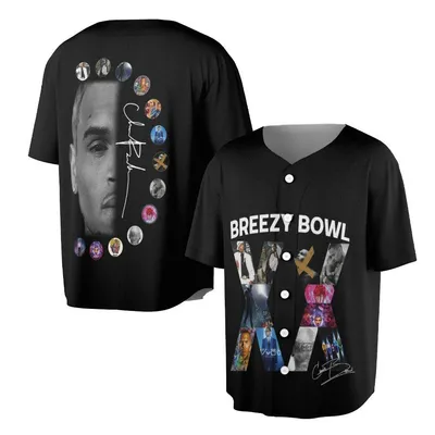 Breezy Bowl Xx Chris Brown Inspired Music Tribute R&B Legend Fan Gift Baseball Jersey
