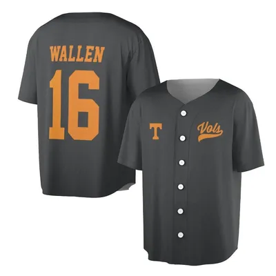 Wallen 16 Black Orange Tennessee Vols Country Music Fan Apparel Baseball Jersey