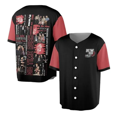 Big Time Rush Btr Word Cloud Merch Baseball Jersey