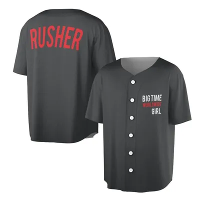 Big Time Rush Rusher Worldwide Girl Red Letter Pop Music Boy Band Fan Apparel Baseball Jersey