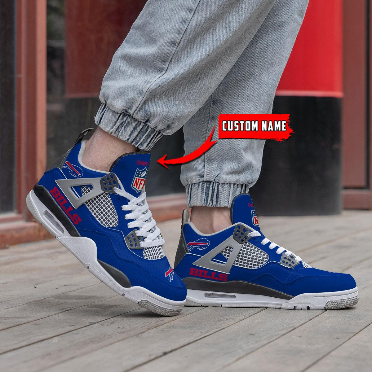 Buffalo Bills Personalized Air Jordan 4 Shoes - Image 3