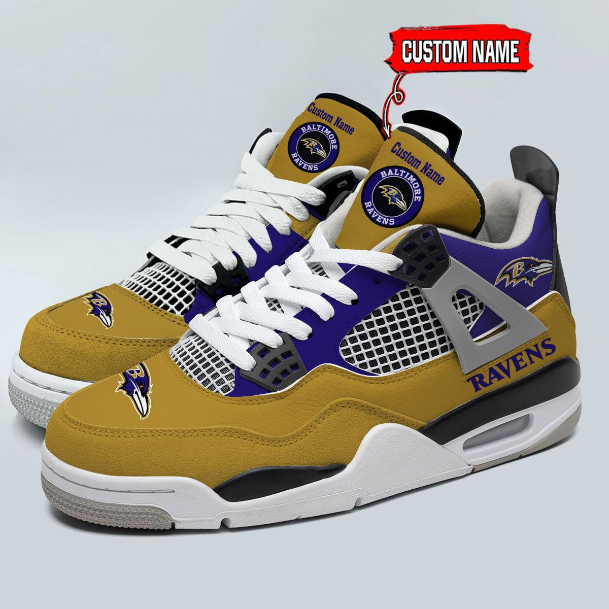 Baltimore Ravens Classic High Top Sneakers Shoes For Men And Women - Image 3