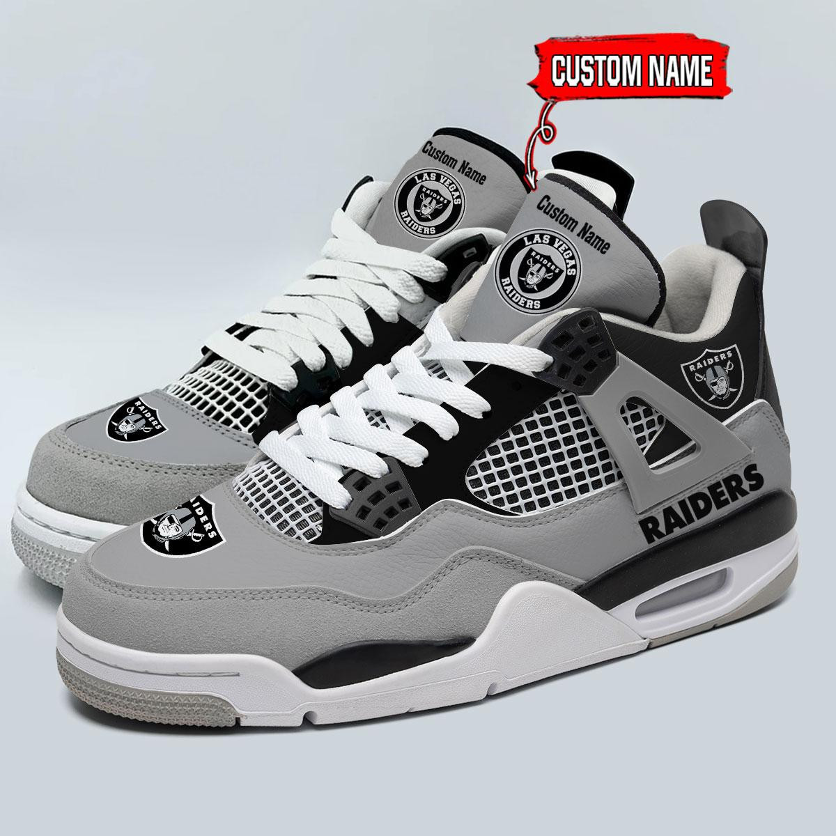 Las Vegas Raiders Classic High Top Sneakers Shoes For Men And Women - Image 3
