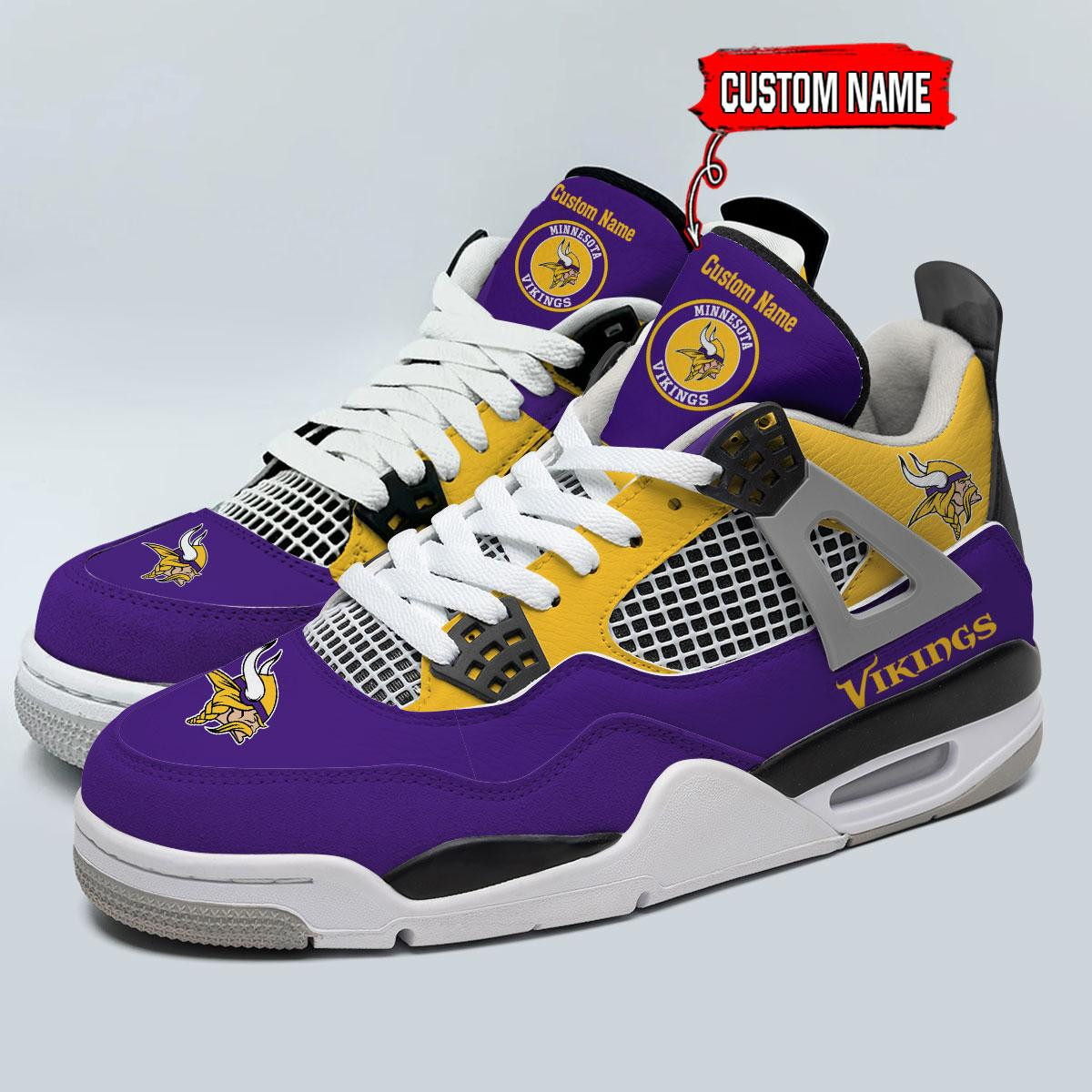 Minnesota Vikings Classic High Top Sneakers Shoes For Men And Women - Image 3
