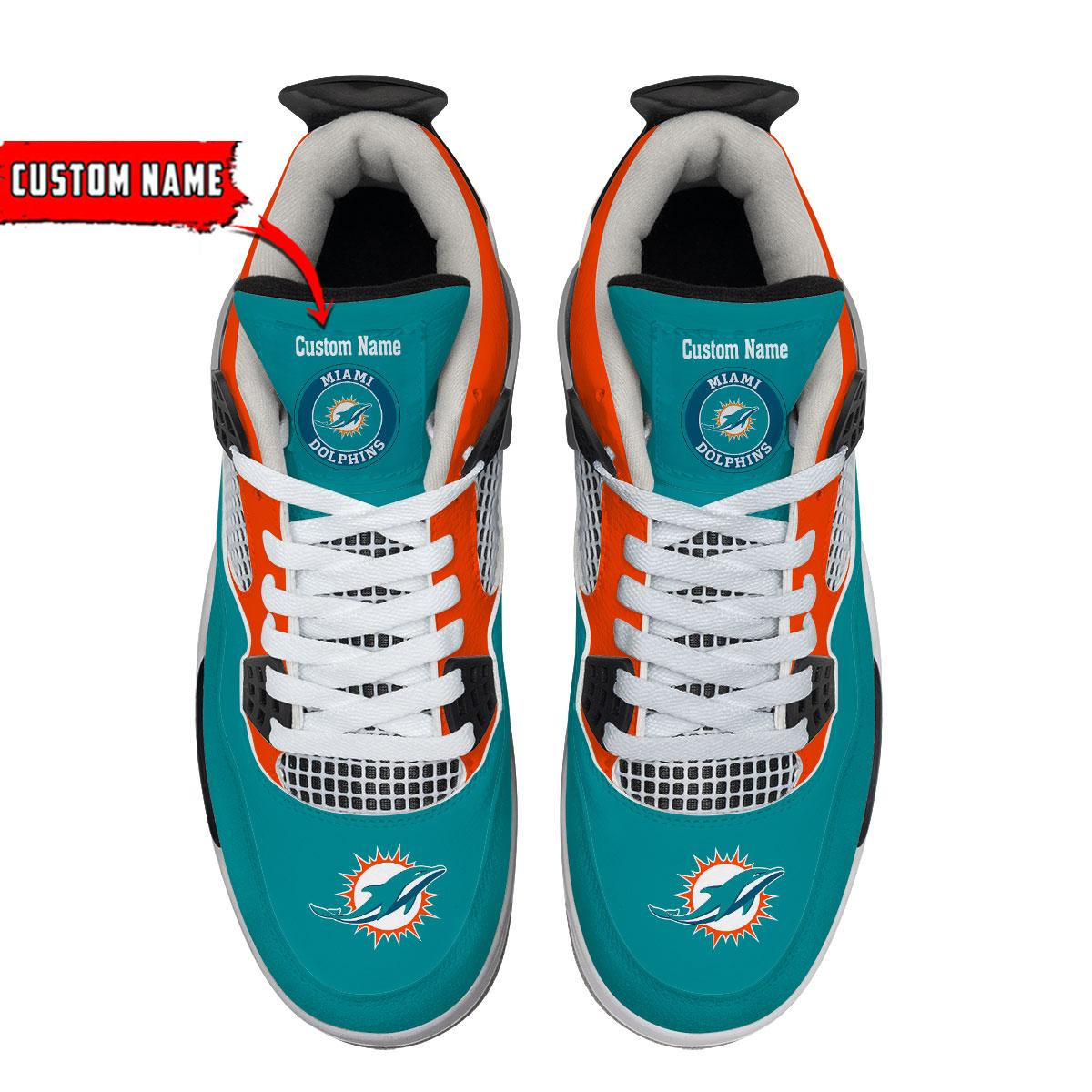 Miami Dolphins Classic High Top Sneakers Shoes For Men And Women - Image 4