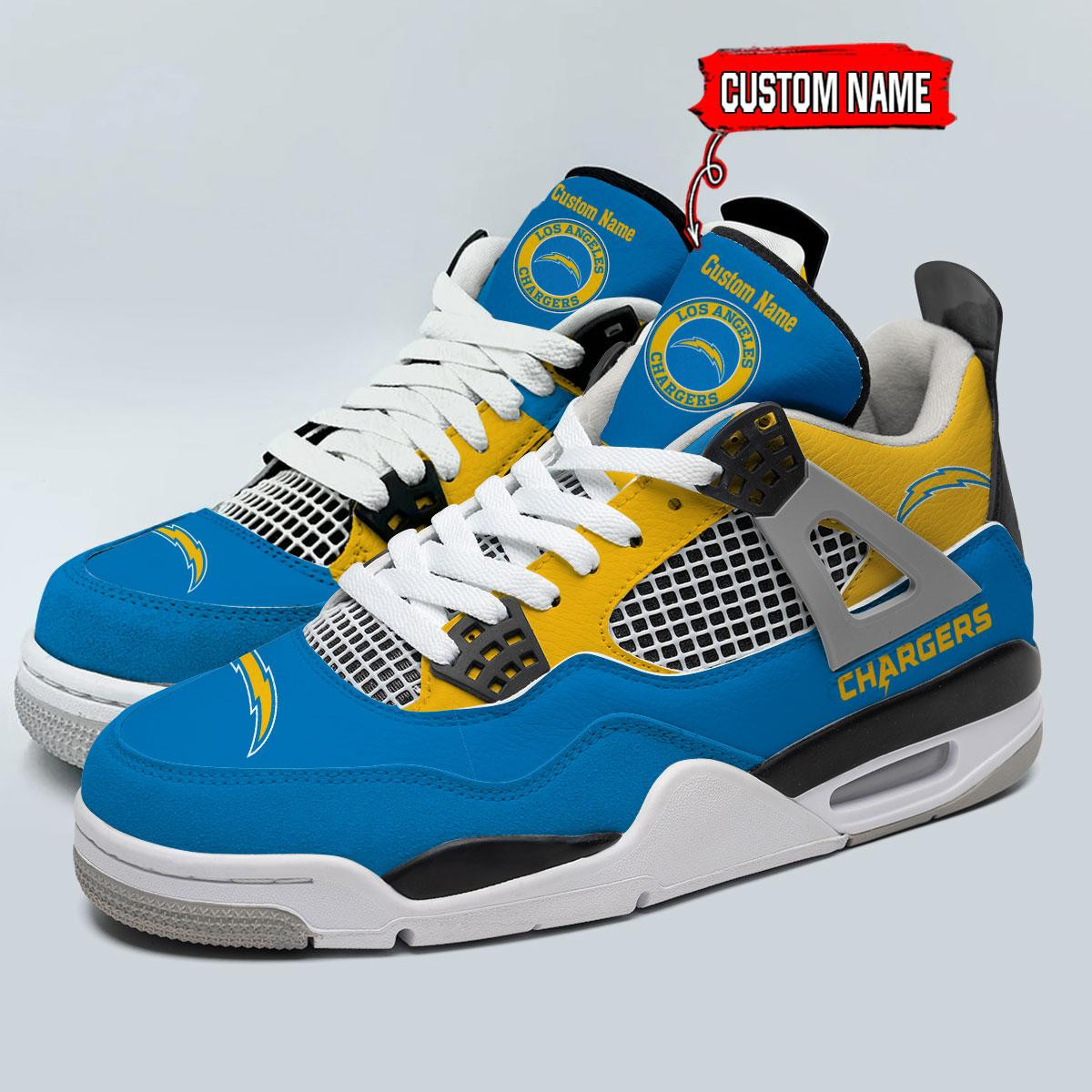 Los Angeles Chargers Classic High Top Sneakers Shoes For Men And Women - Image 3