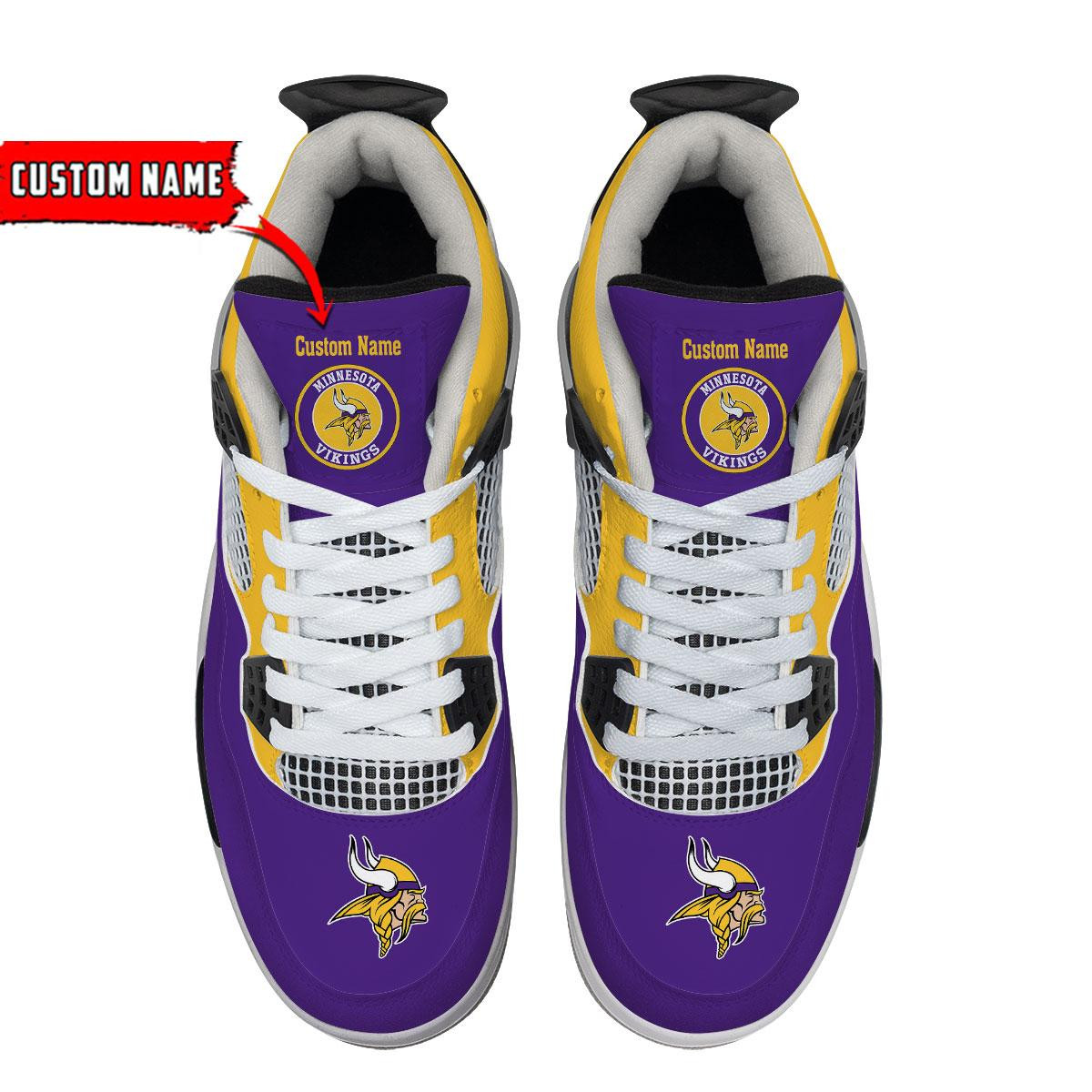 Minnesota Vikings Classic High Top Sneakers Shoes For Men And Women - Image 4