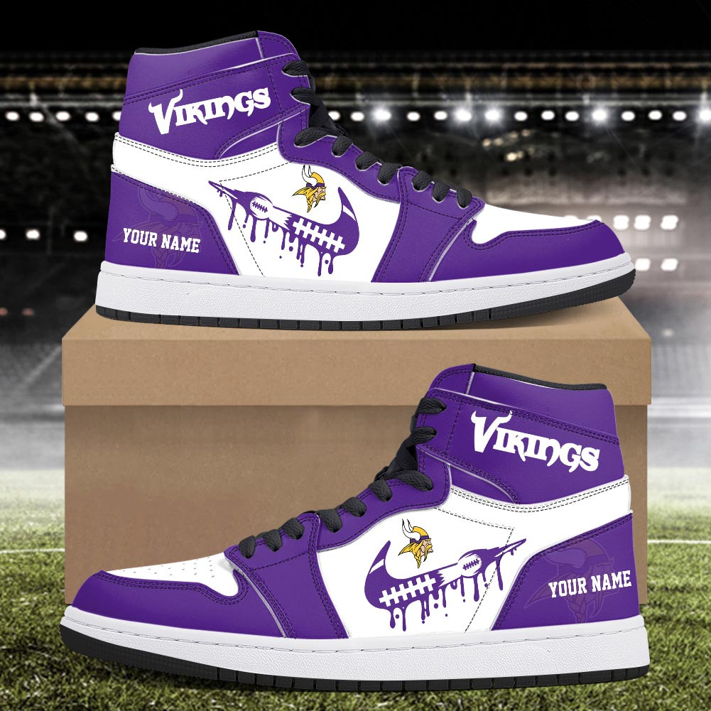 Minnesota Vikings Air Jordan 1 Shoes For Men And Women - Image 4