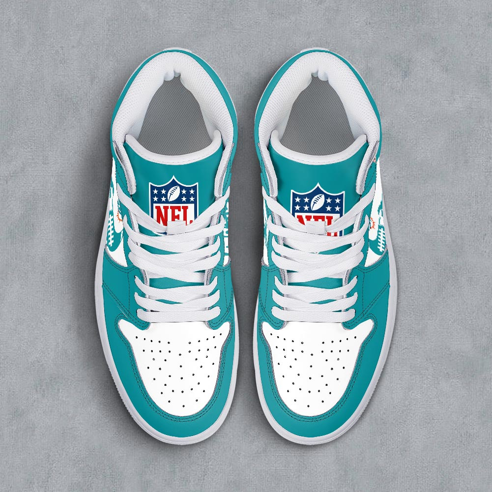 Miami Dolphins Air Jordan 1 Shoes For Men And Women - Image 3