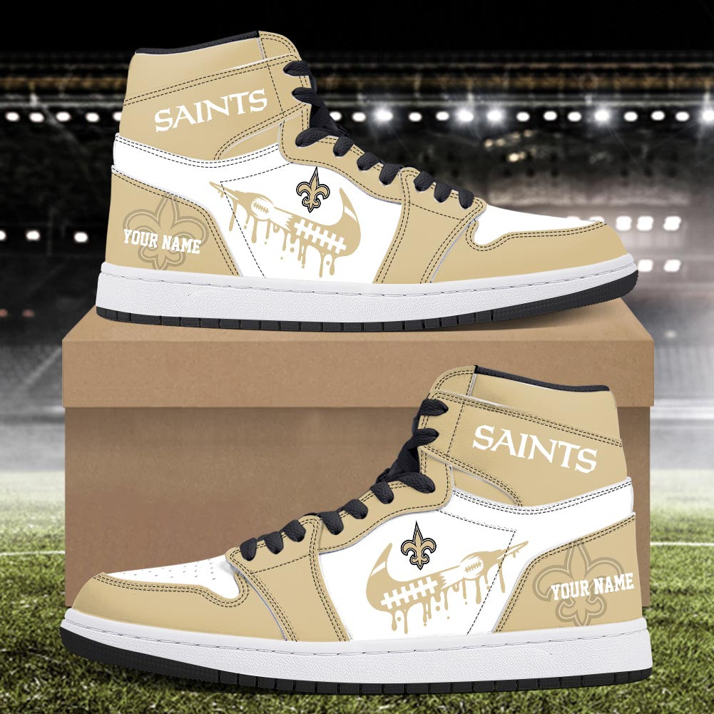 New Orleans Saints Air Jordan 1 Shoes For Men And Women - Image 4