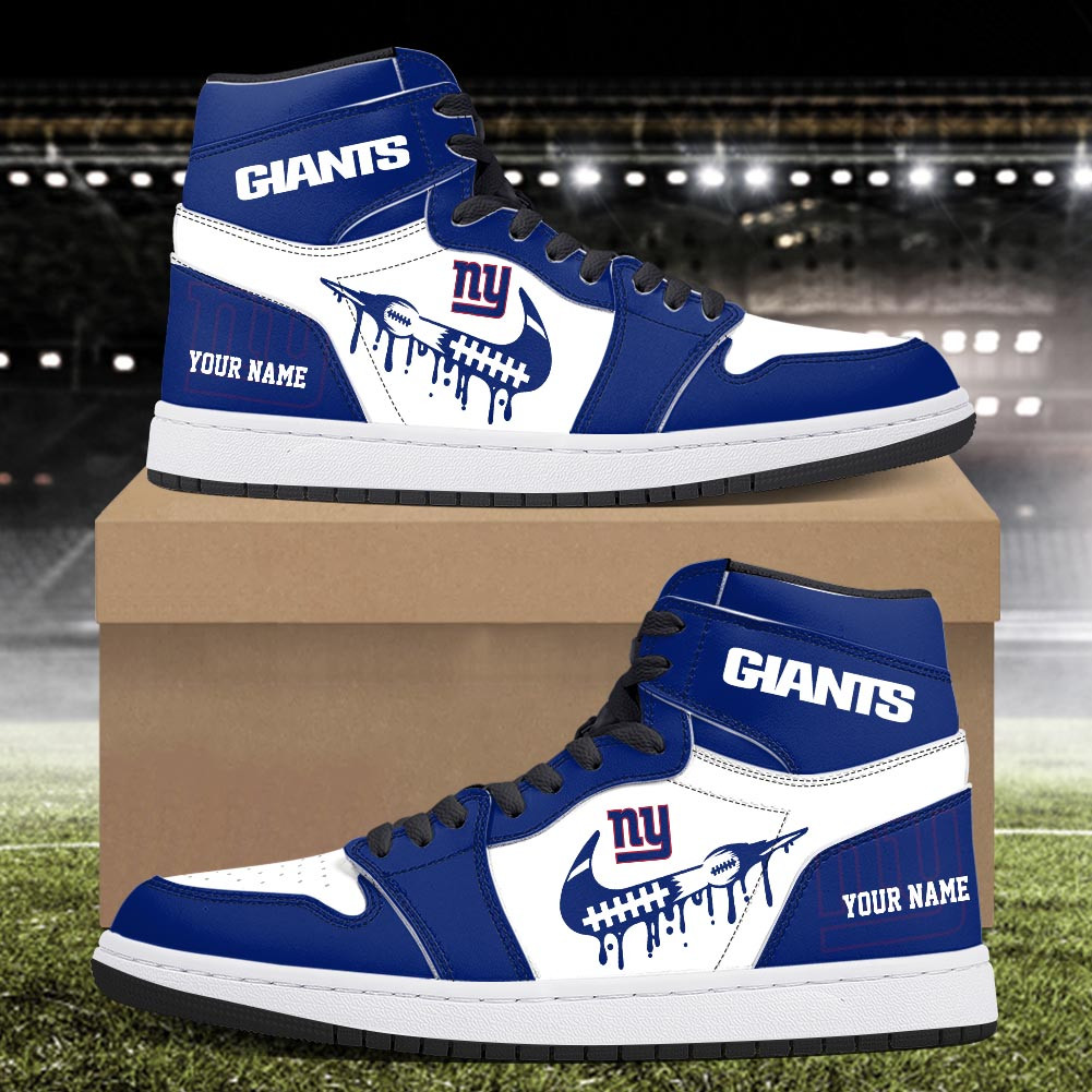 New York Giants Air Jordan 1 Shoes For Men And Women - Image 4