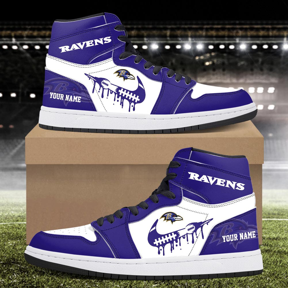 Baltimore Ravens Air Jordan 1 Shoes For Men And Women - Image 4
