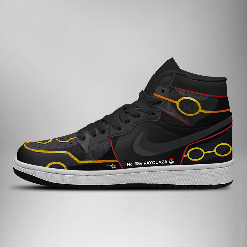 Shiny Rayquaza High-Top Sneakers Retro Streetwear Vibe Shoes For Men And Women - Image 2