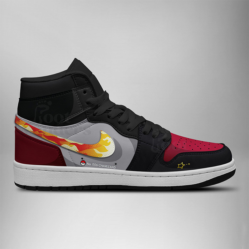 Shiny Charizard High-Top Sneakers Retro Streetwear Vibe Shoes For Men And Women - Image 3