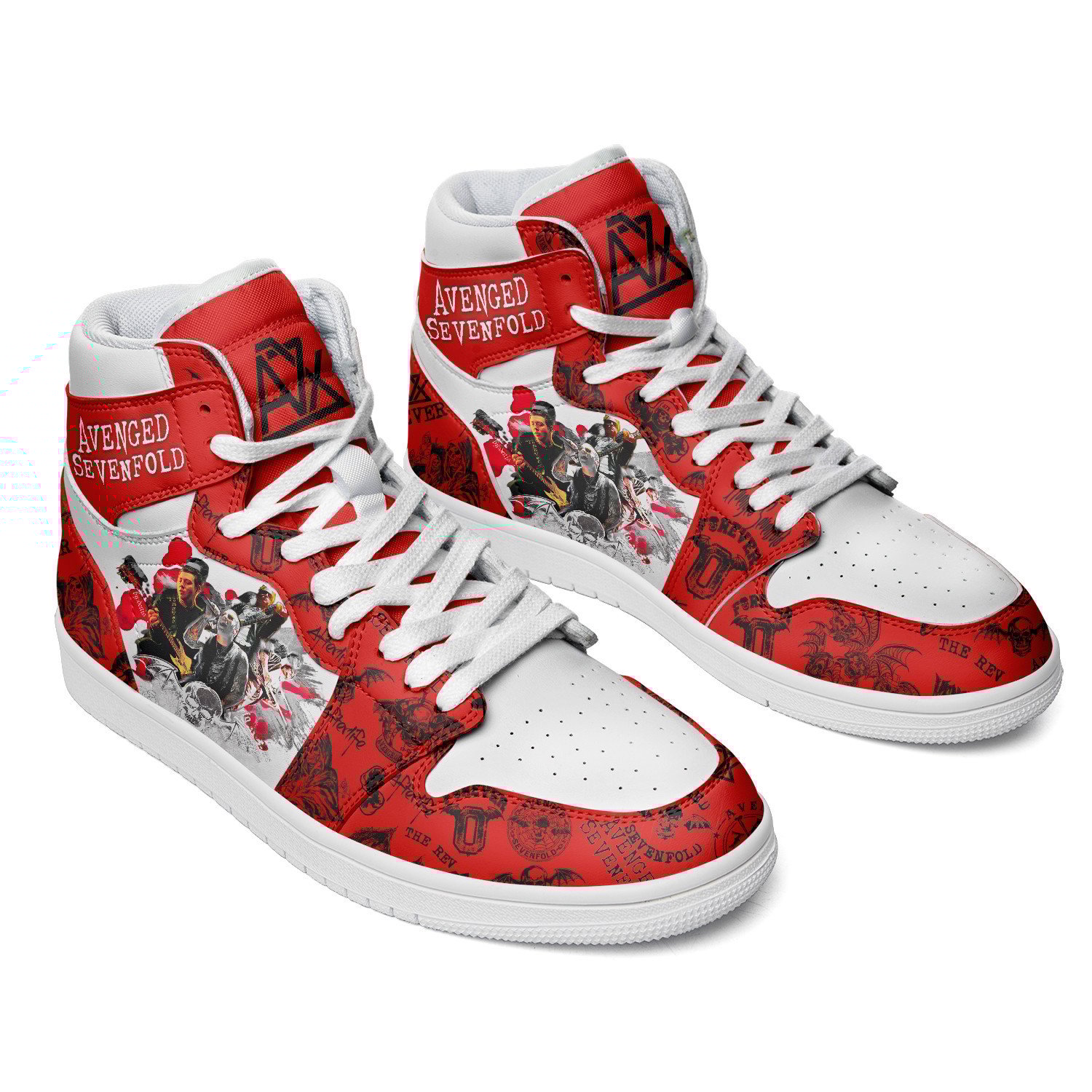 Avenged Sevenfold High-Top Sneakers Retro Streetwear Vibe Shoes For Men And Women - Image 2