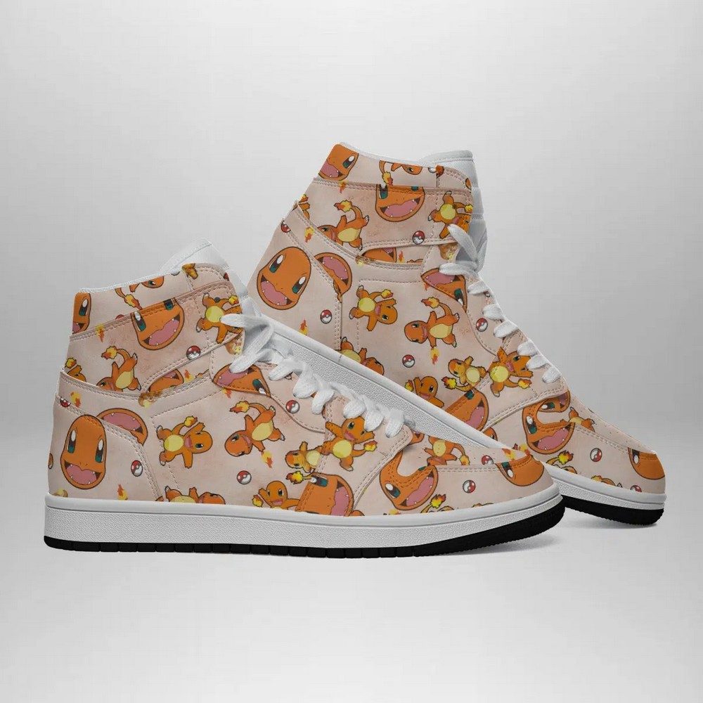 Charmander Pattern Pokemon High-Top Sneakers Retro Streetwear Vibe Shoes For Men And Women - Image 3