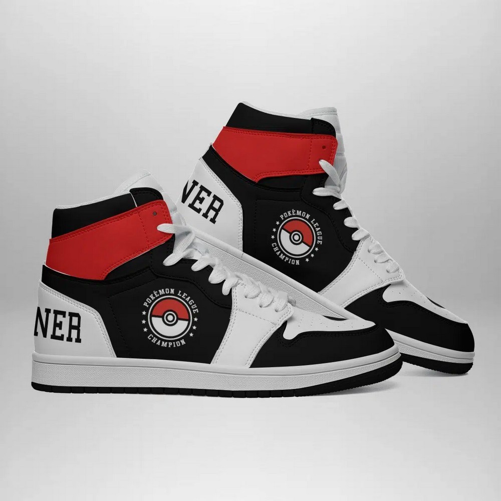 Poke League Champion Pokemon High-Top Sneakers Retro Streetwear Vibe Shoes For Men And Women - Image 3