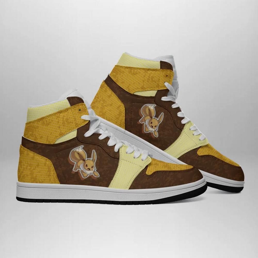 Eevee Attack Pokemon High-Top Sneakers Retro Streetwear Vibe Shoes For Men And Women - Image 3