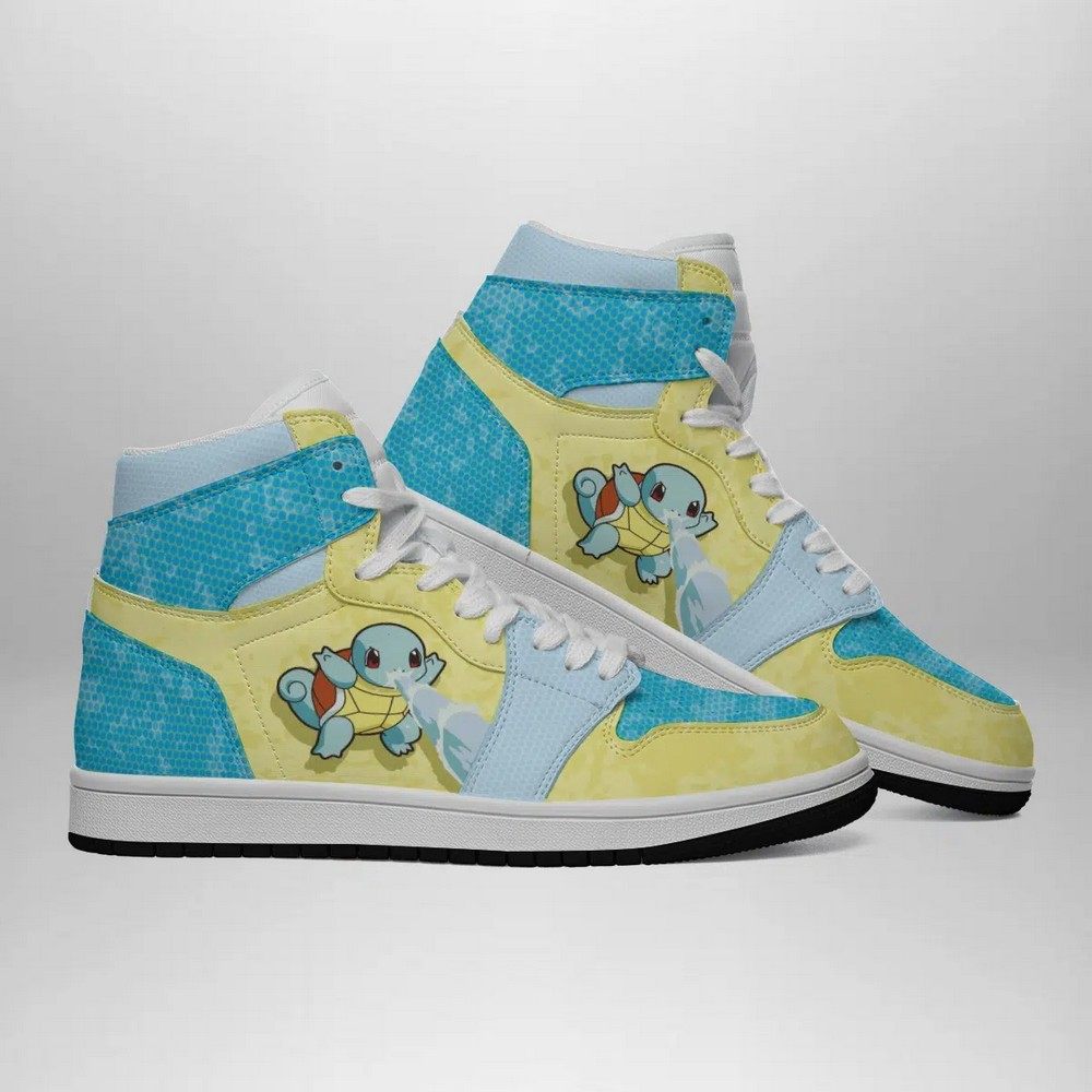 Squirtle Attack Pokemon High-Top Sneakers Retro Streetwear Vibe Shoes For Men And Women - Image 3