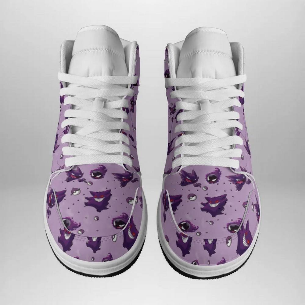 Gengar Pattern Pokemon High-Top Sneakers Retro Streetwear Vibe Shoes For Men And Women - Image 2
