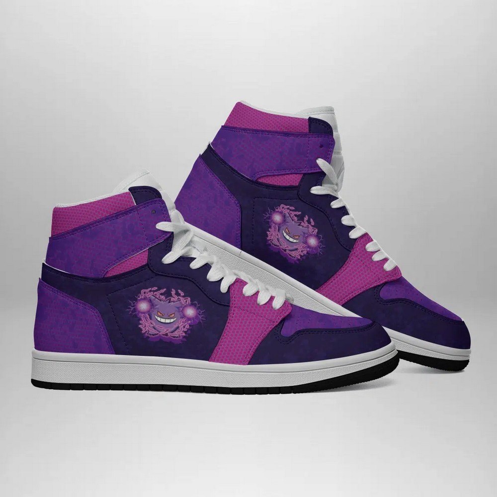 Gengar Attack Pokemon High-Top Sneakers Retro Streetwear Vibe Shoes For Men And Women - Image 3