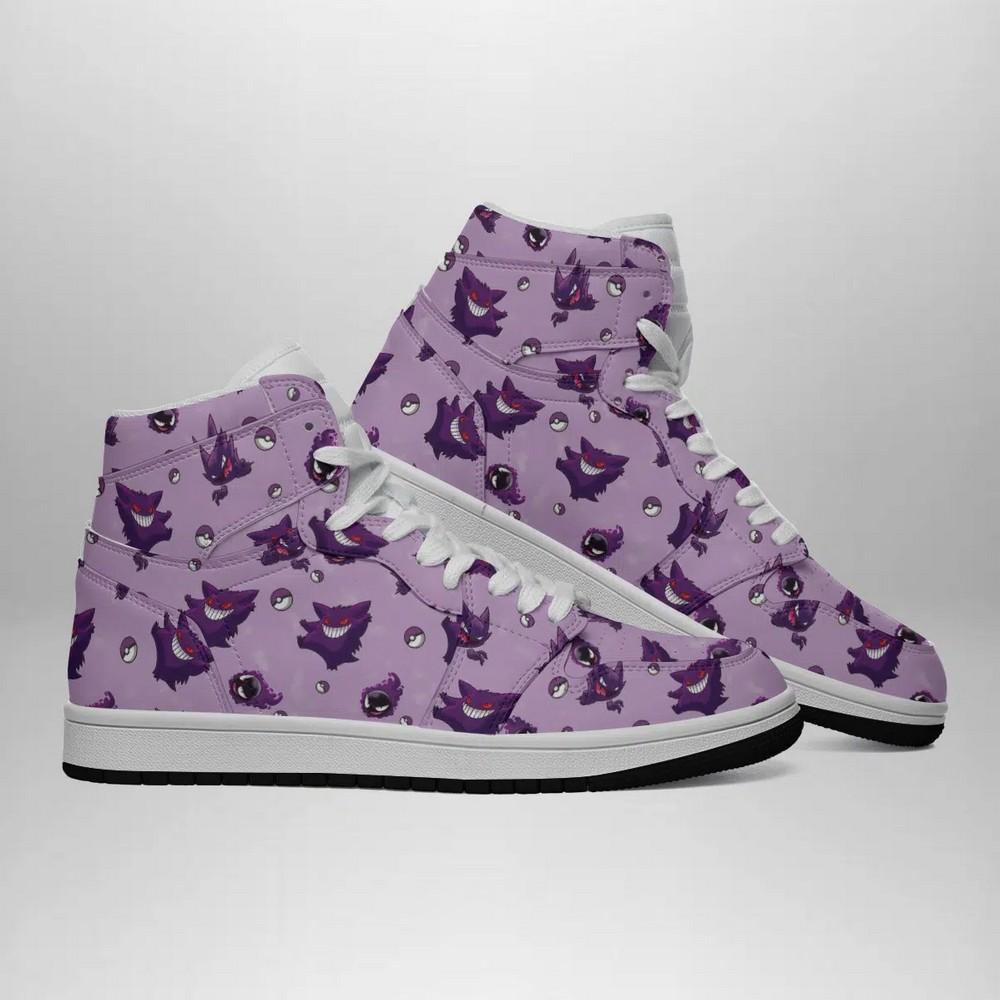 Gengar Pattern Pokemon High-Top Sneakers Retro Streetwear Vibe Shoes For Men And Women - Image 3