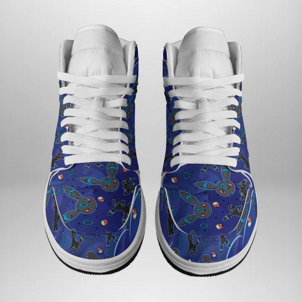 Shiny Umbreon Pattern Pokemon High-Top Sneakers Retro Streetwear Vibe Shoes For Men And Women - Image 2