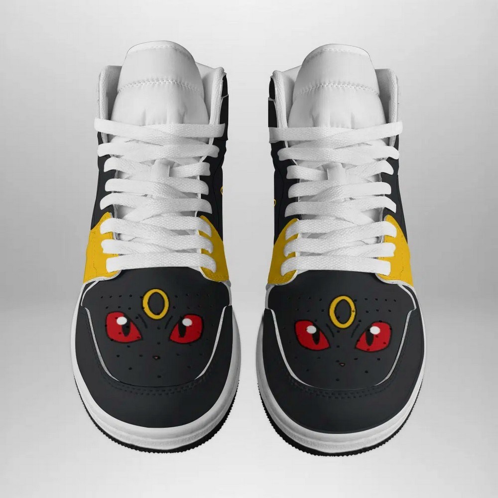 Umbreon Face Pokemon High-Top Sneakers Retro Streetwear Vibe Shoes For Men And Women - Image 2