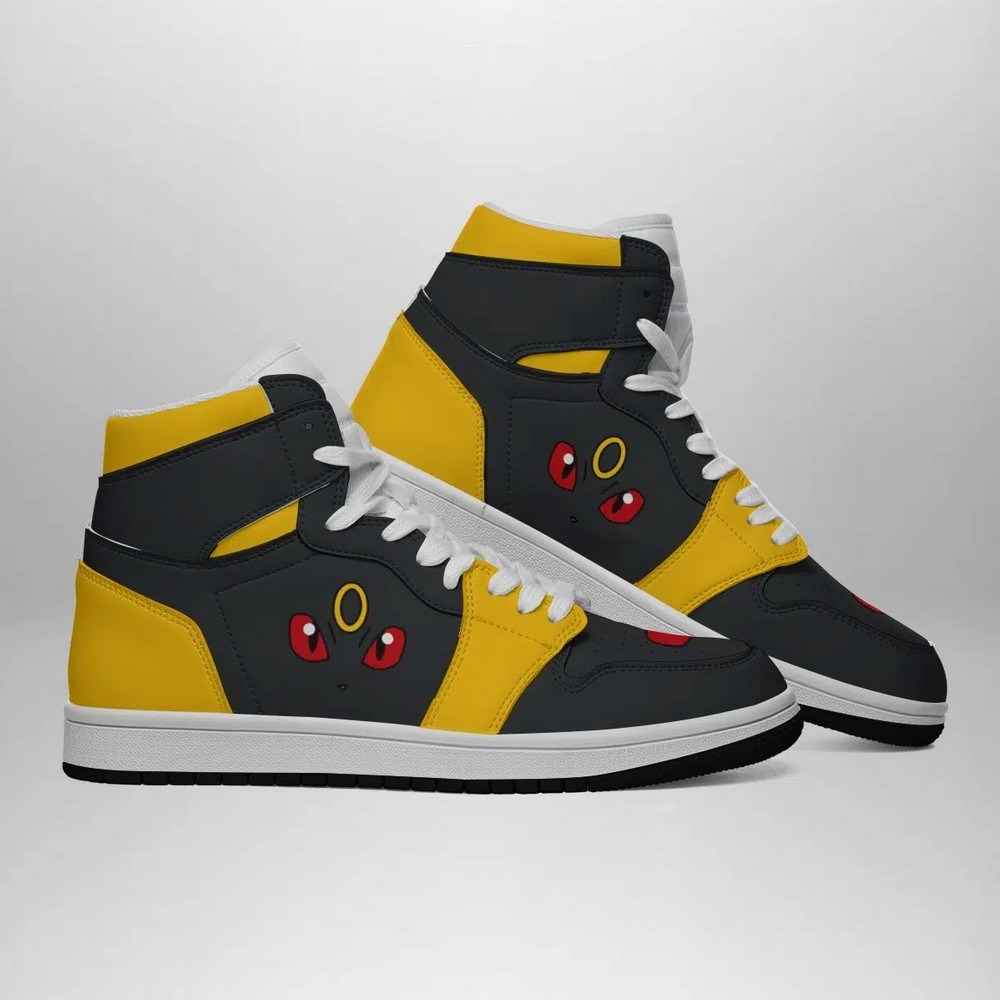 Umbreon Face Pokemon High-Top Sneakers Retro Streetwear Vibe Shoes For Men And Women - Image 3