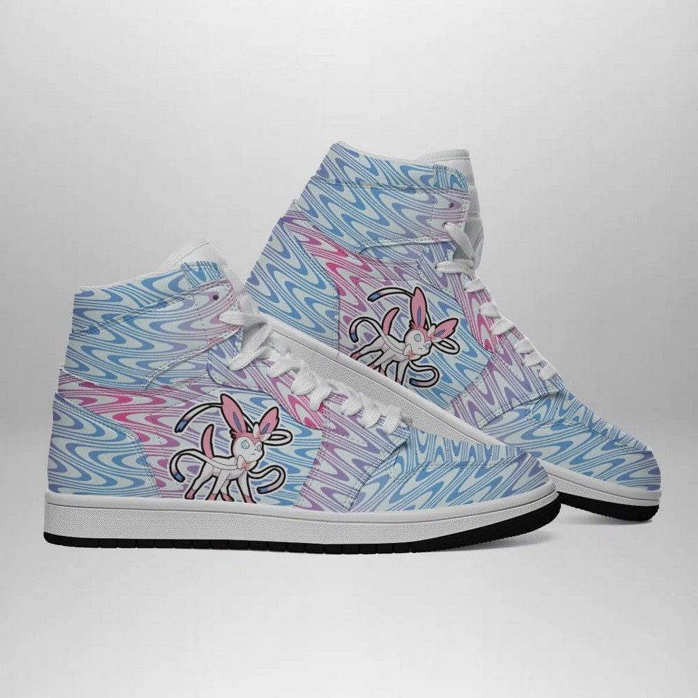 Sylveon Trippy Pokemon High-Top Sneakers Retro Streetwear Vibe Shoes For Men And Women - Image 3