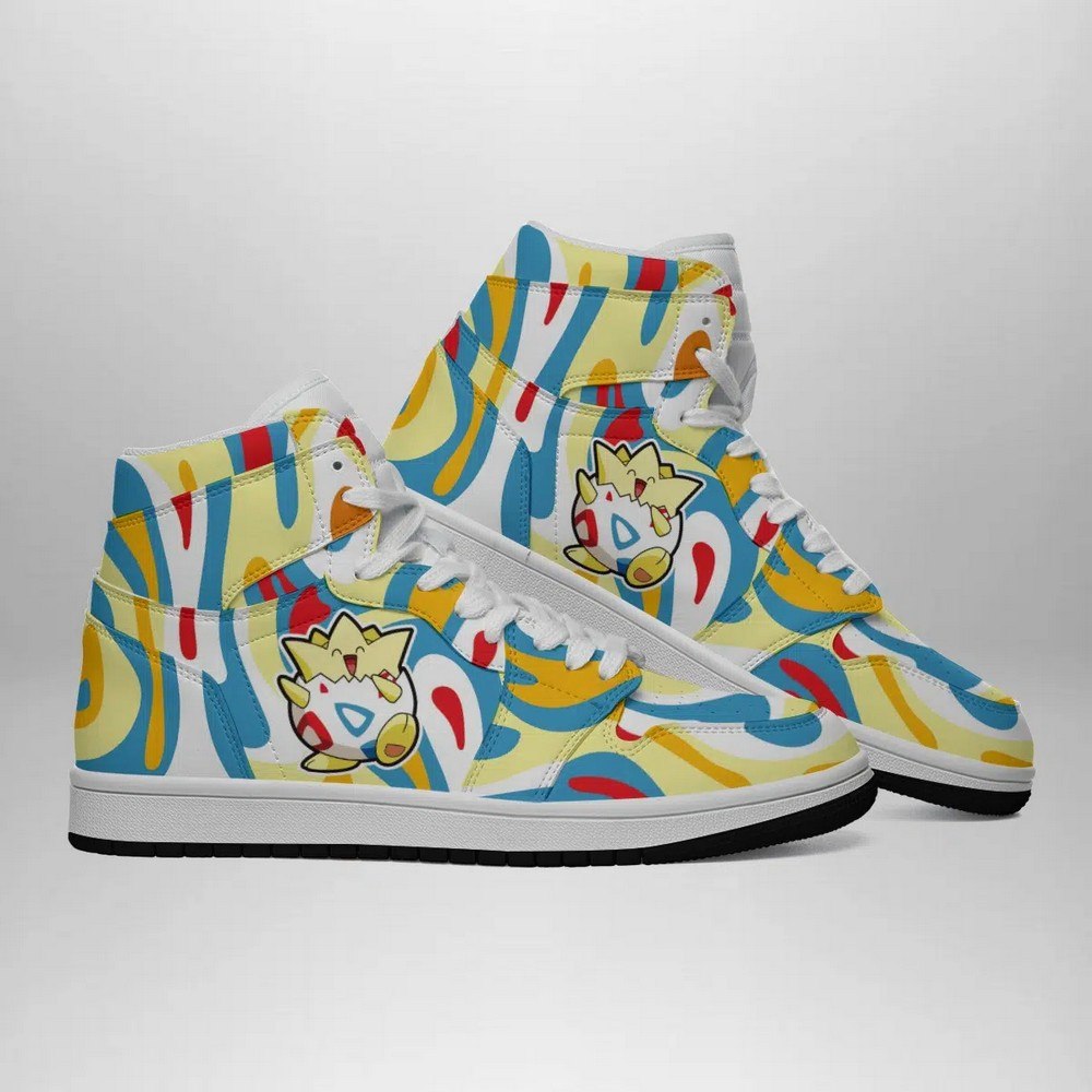 Togepi Trippy Pokemon High-Top Sneakers Retro Streetwear Vibe Shoes For Men And Women - Image 3