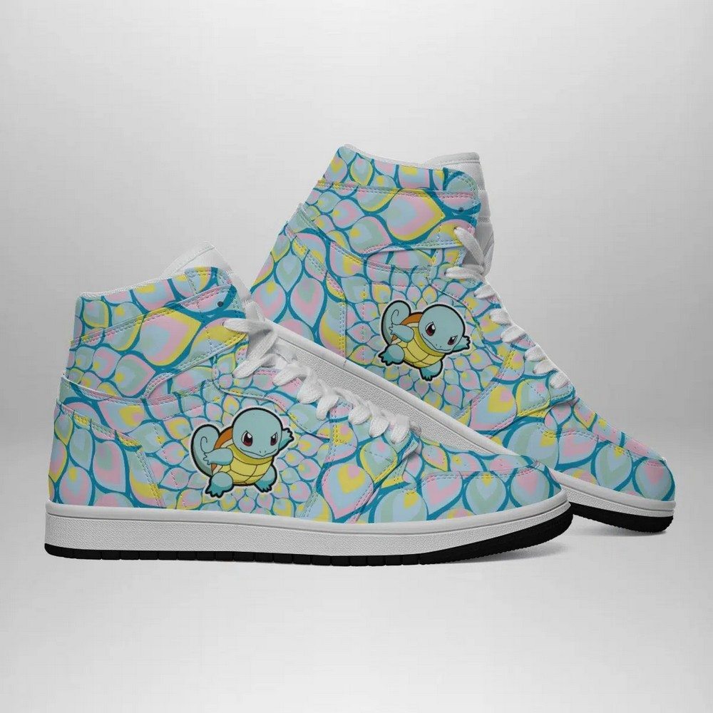 Squirtle Trippy Pokemon High-Top Sneakers Retro Streetwear Vibe Shoes For Men And Women - Image 3