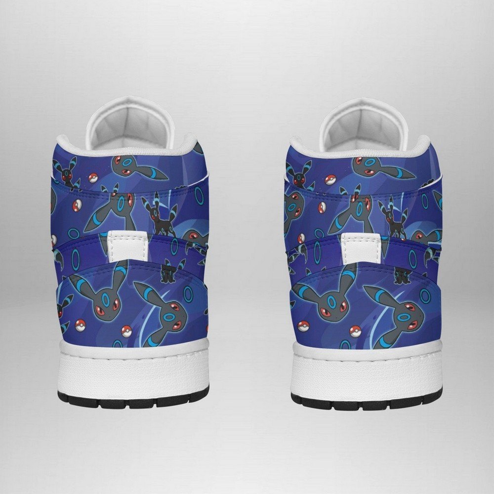Shiny Umbreon Pattern Pokemon High-Top Sneakers Retro Streetwear Vibe Shoes For Men And Women - Image 4